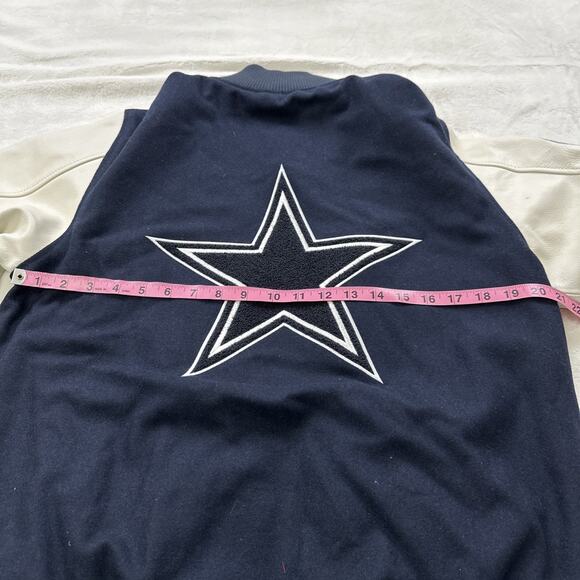 🔥Starter Dallas Cowboys Varsity Bomber Jacket Men’s Small Navy Blue MSRP $450 - Picture 10 of 16